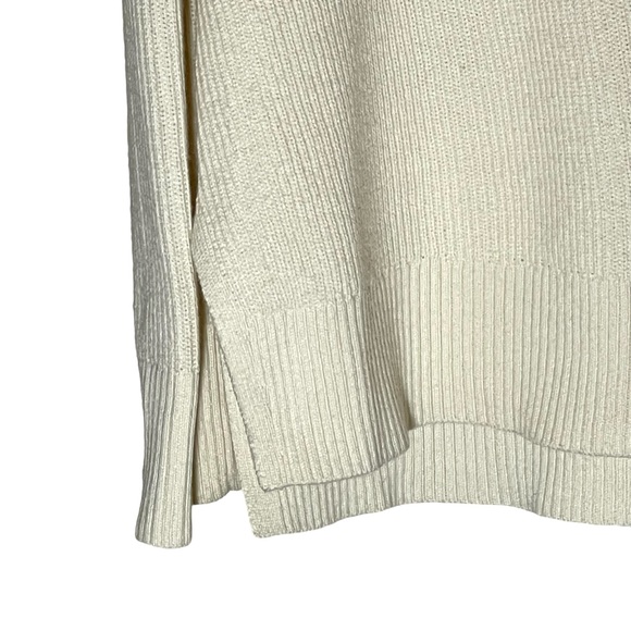 Athleta Ivory Switchback Merino Wool Cotton Blend Sweater Oversized sz Small - Picture 5 of 11
